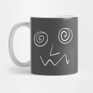 Crazy Dizzy Confused Caffeinated Face Abstract Minimalist Line Art Mug